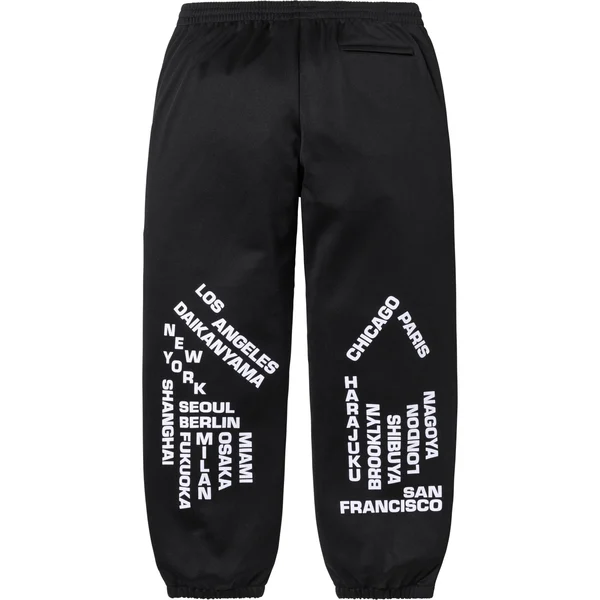 Supreme Worldwide Tricot Track Pant - Black (front)