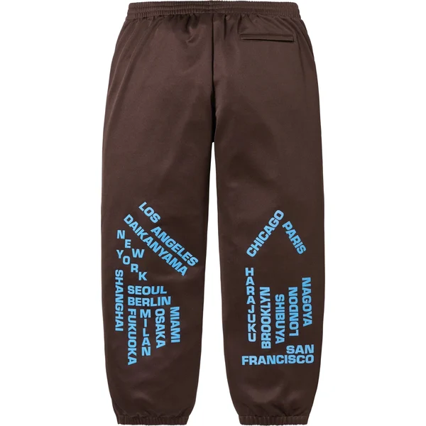 Supreme Worldwide Tricot Track Pant - Brown (front)