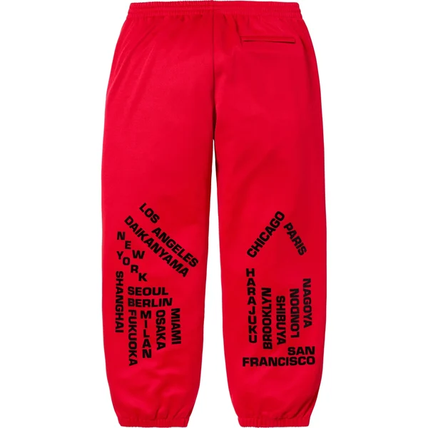 Supreme Worldwide Tricot Track Pant - Red (front)