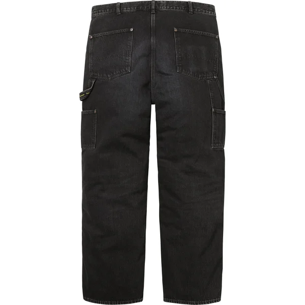 Supreme Worn Double Knee Denim Painter Jean - Washed Black (front)