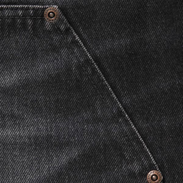 Supreme Worn Double Knee Denim Painter Jean - Washed Black (front)