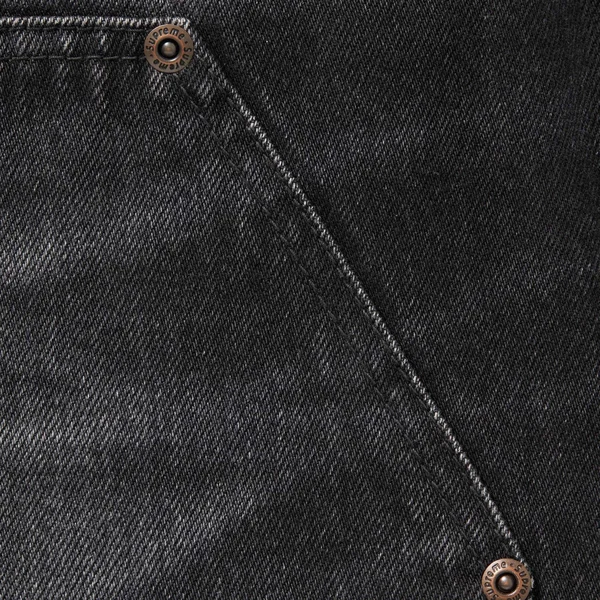 Supreme Worn Double Knee Denim Painter Jean - Washed Black (front)