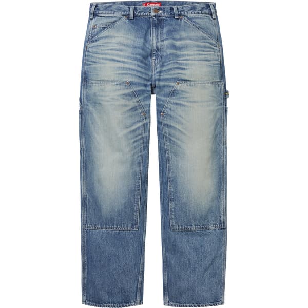 Supreme Worn Double Knee Denim Painter Jean - Washed Indigo (front)