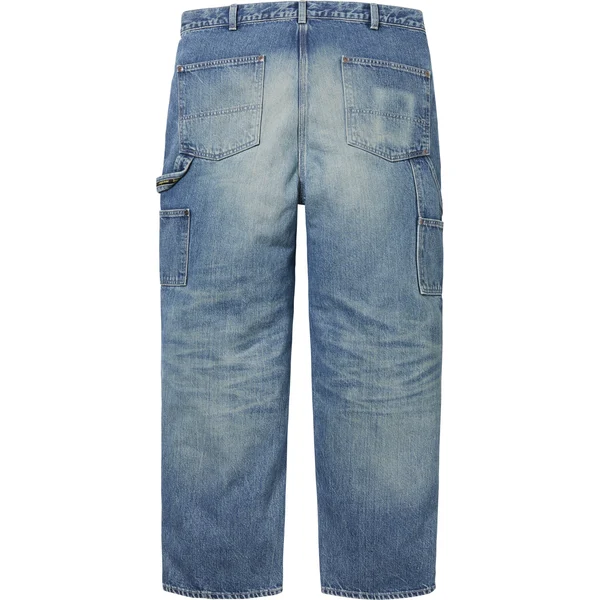 Supreme Worn Double Knee Denim Painter Jean - Washed Indigo (front)