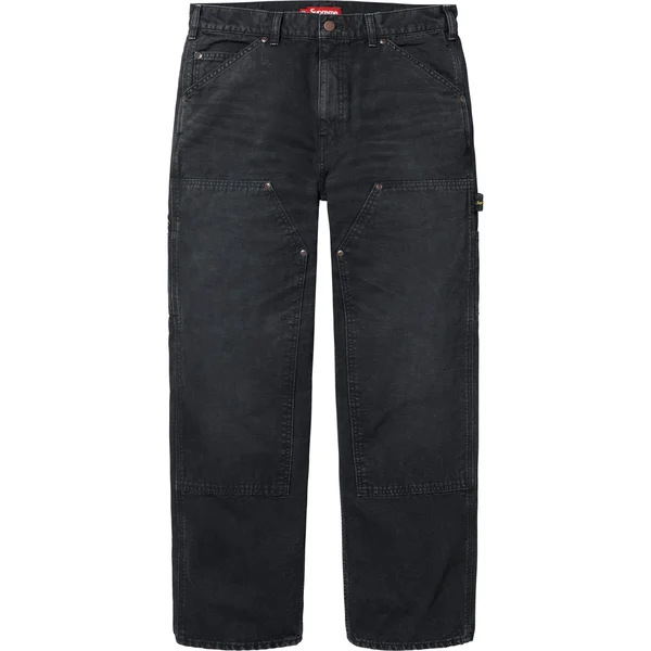 Supreme Worn Double Knee Painter Pant - Black (front)