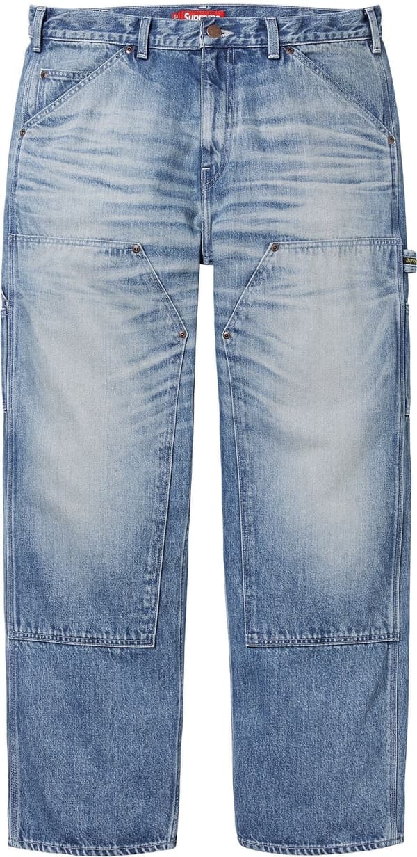 Supreme Worn Double Knee Painter Pant - Denim (front)