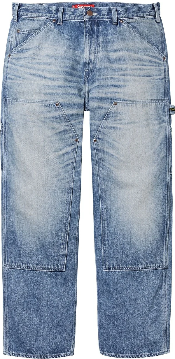 Supreme Worn Double Knee Painter Pant - Denim (front)