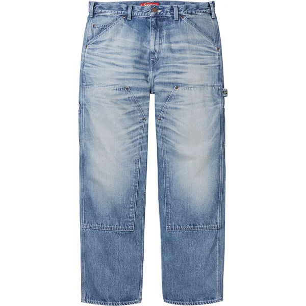 Supreme Worn Double Knee Painter Pant - Denim (front)