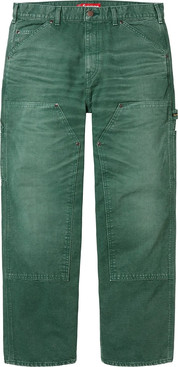Supreme Worn Double Knee Painter Pant - Green (front)