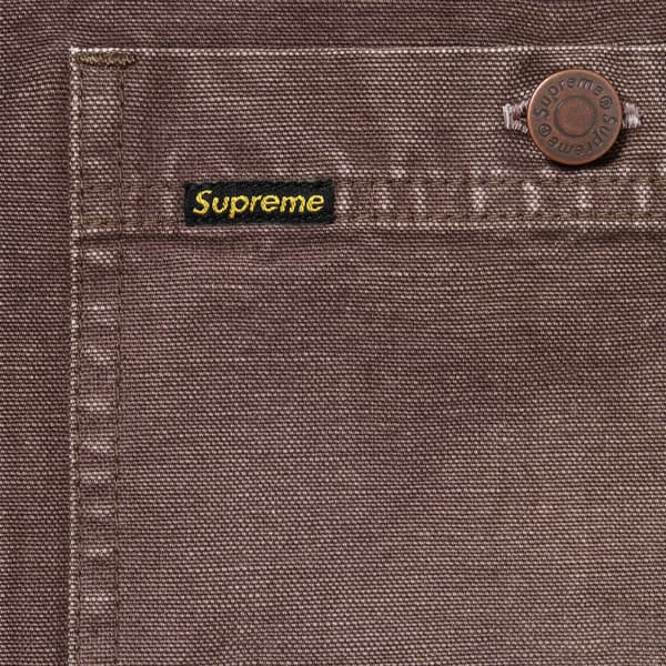 Supreme Worn Hooded Chore Coat - Brown (front)
