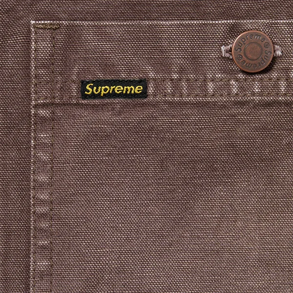 Supreme Worn Hooded Chore Coat - Brown (front)