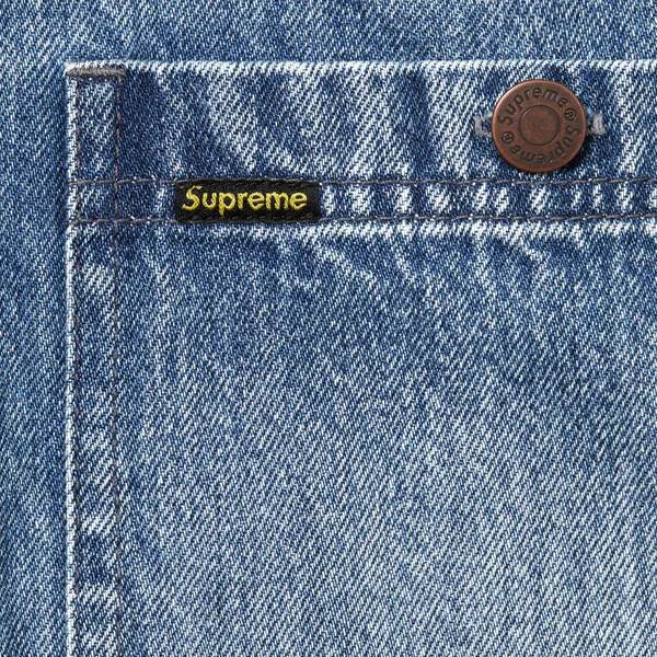 Supreme Worn Hooded Chore Coat - Denim (front)