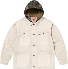 Supreme Worn Hooded Chore Coat Natural