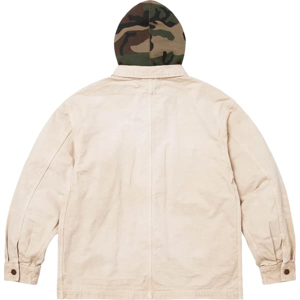 Supreme Worn Hooded Chore Coat - Natural (front)