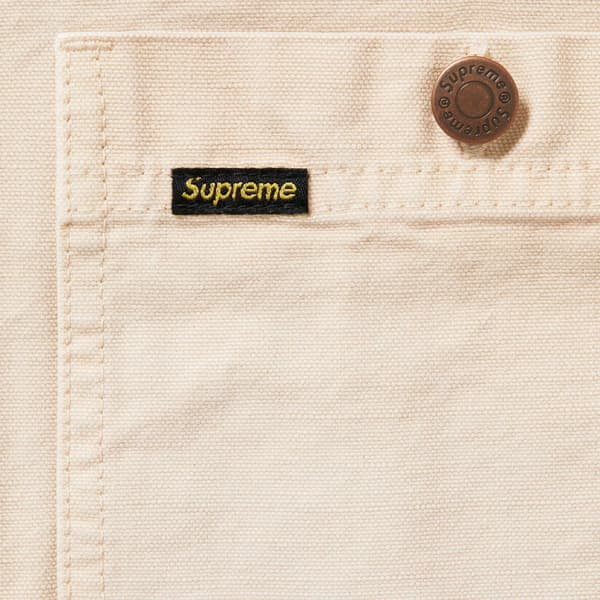 Supreme Worn Hooded Chore Coat - Natural (front)