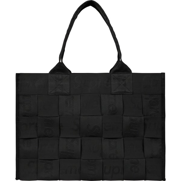 Supreme Woven Large Tote - Black (front)