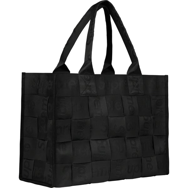 Supreme Woven Large Tote - Black (front)
