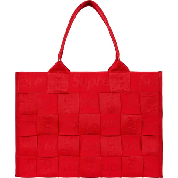 Supreme Woven Large Tote - Red (front)