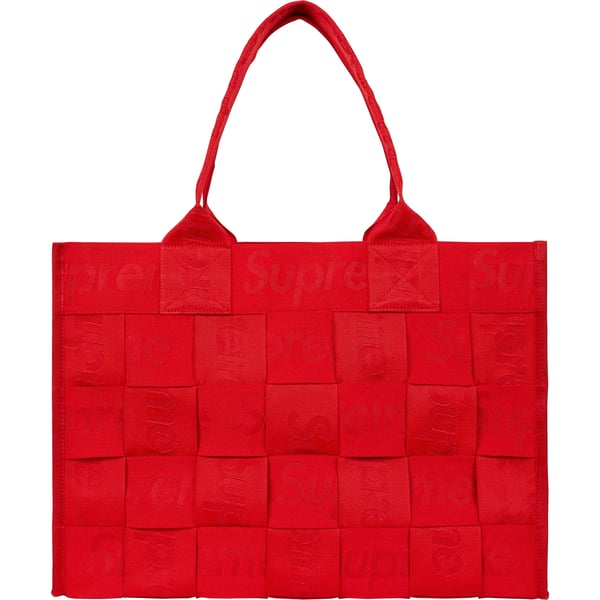 Supreme Woven Large Tote - Red (front)