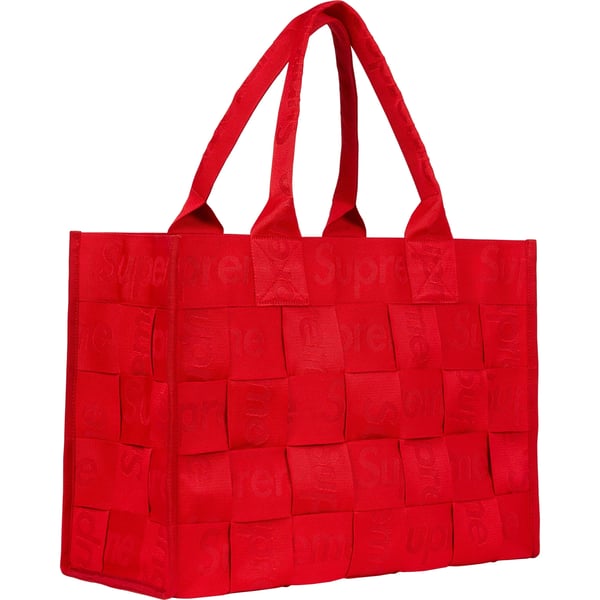 Supreme Woven Large Tote - Red (front)