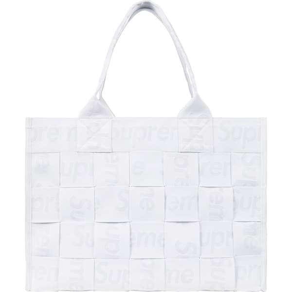 Supreme Woven Large Tote - White (front)