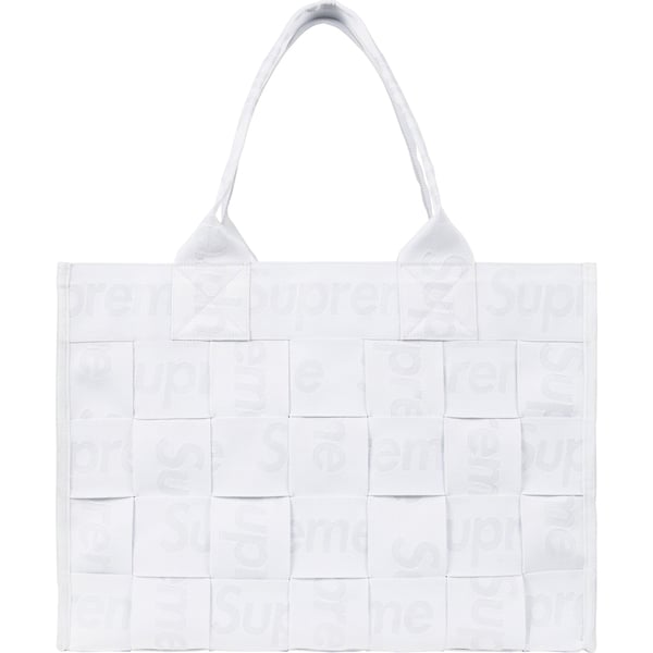 Supreme Woven Large Tote - White (front)