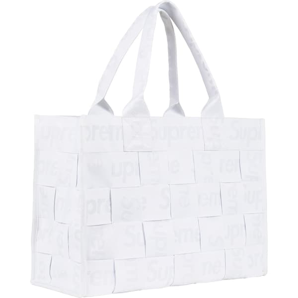 Supreme Woven Large Tote - White (front)