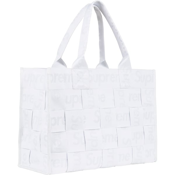 Supreme Woven Large Tote - White (front)