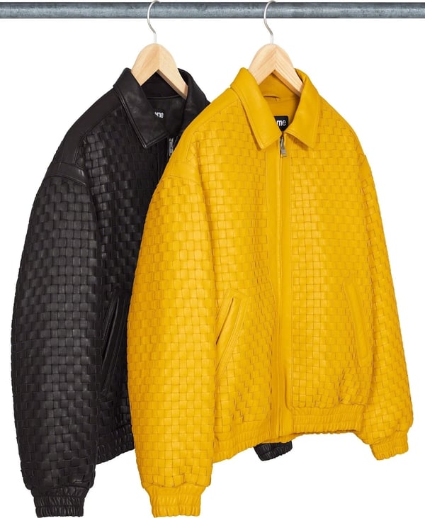 Supreme Woven Leather Varsity Jacket - Product Image