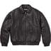 Supreme Woven Leather Varsity Jacket - Black (front)