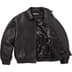 Supreme Woven Leather Varsity Jacket - Black (front)