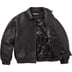 Supreme Woven Leather Varsity Jacket - Black (front)