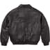 Supreme Woven Leather Varsity Jacket - Black (front)