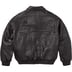Supreme Woven Leather Varsity Jacket - Black (front)