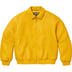 Supreme Woven Leather Varsity Jacket - Yellow (front)