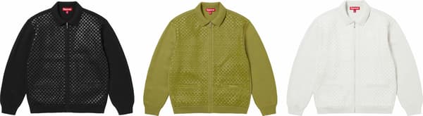 Supreme Woven Leather Zip Up Cardigan - Product Image