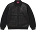 Supreme Woven Leather Zip Up Cardigan - Black (front)