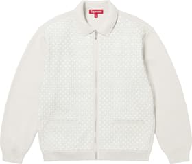 Supreme Woven Leather Zip Up Cardigan White