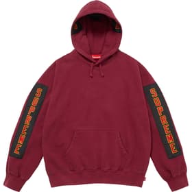 Supreme Woven Patches Hooded Sweatshirt Cardinal
