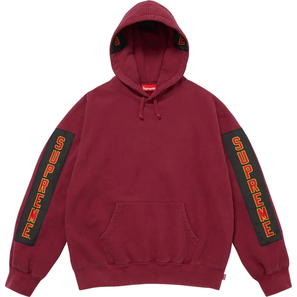 Supreme Woven Patches Hooded Sweatshirt - Cardinal (front)