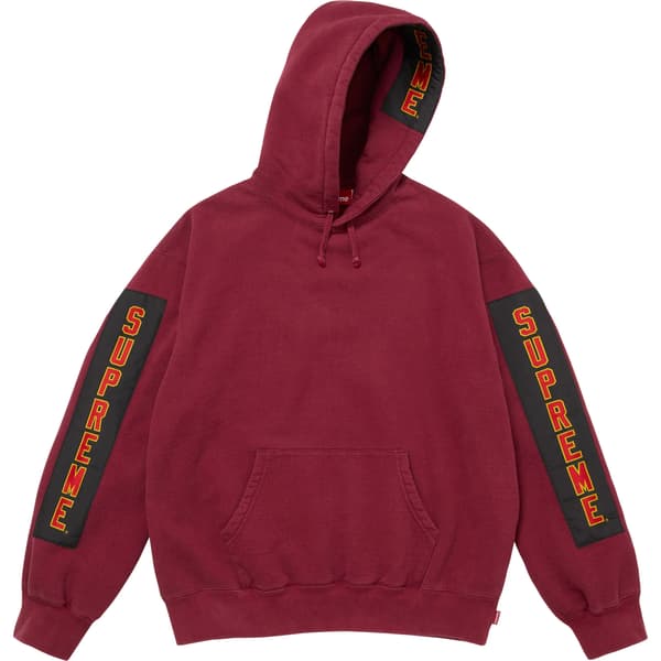Supreme Woven Patches Hooded Sweatshirt - Cardinal (front)