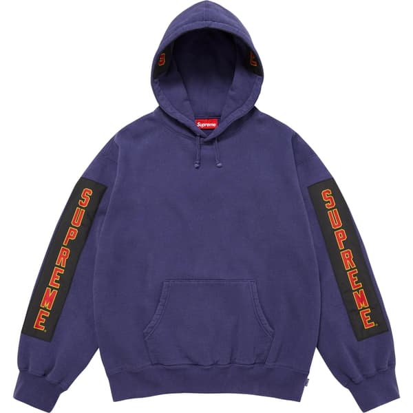 Supreme Woven Patches Hooded Sweatshirt - Dark Royal (front)