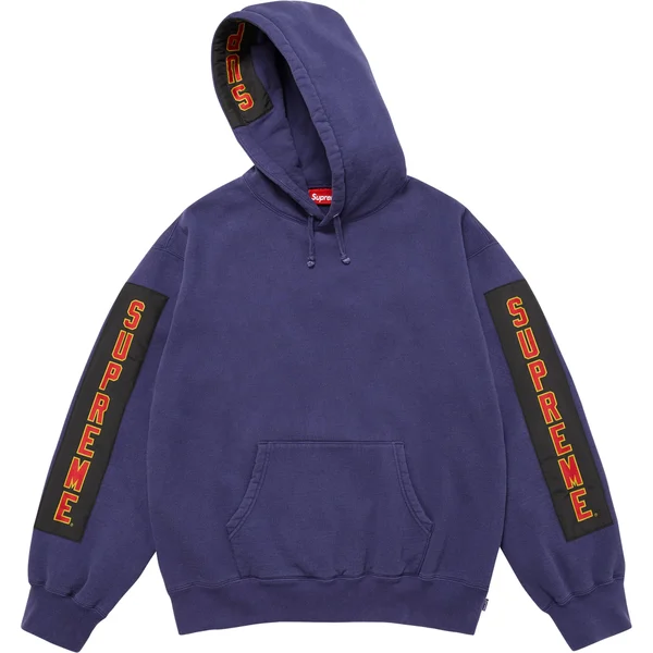 Supreme Woven Patches Hooded Sweatshirt - Dark Royal (front)