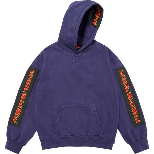 Supreme Woven Patches Hooded Sweatshirt - Dark Royal (front)