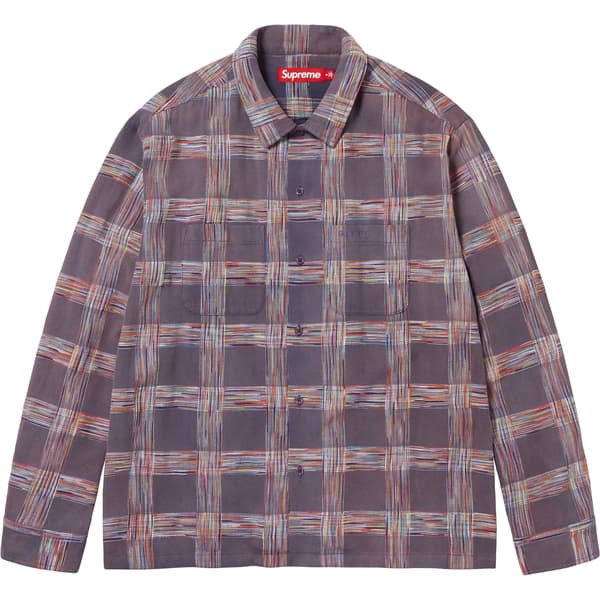 Supreme Woven Plaid Shirt - Washed Navy (front)