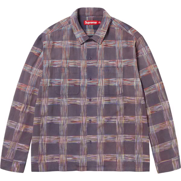 Supreme Woven Plaid Shirt - Washed Navy (front)