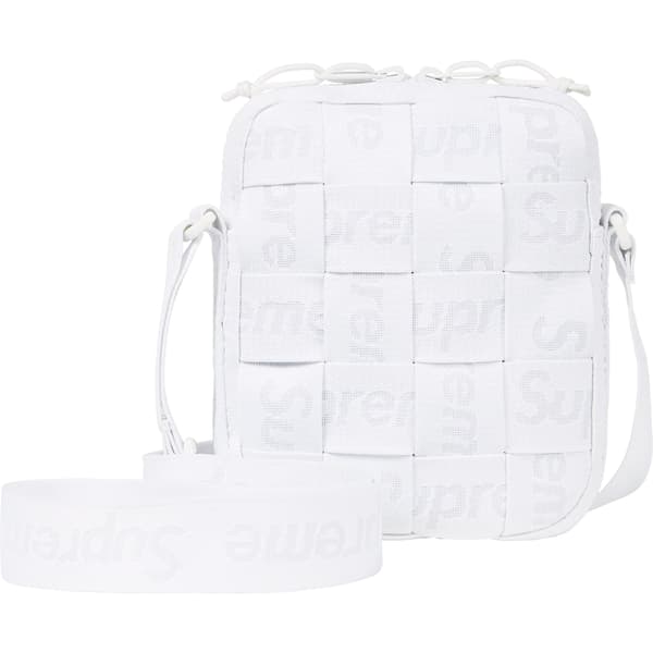 Supreme Woven Shoulder Bag - White (front)