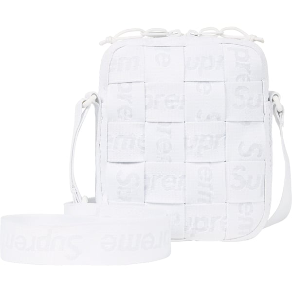 Supreme Woven Shoulder Bag - White (front)