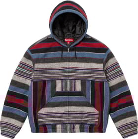 Supreme Woven Stripe Hooded Jacket Black