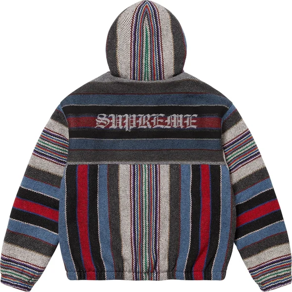 Supreme Woven Stripe Hooded Jacket - Black (front)